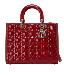 Large Lady Dior, Patent, Red, 02BMA0122, S, 1*